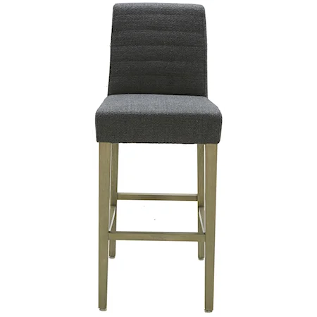 Upholstered Bar Chair with Channeled Back